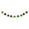Northlight 46&#x22; Green and Red Christmas Wool Beaded Garland - Unlit